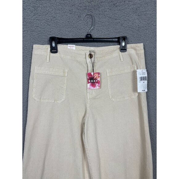 Roxy Women's Mid-Rise Straight Leg Corduroy Pants Size 32 Parchment NWT's. - Picture 2 of 8